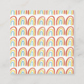 Einfaches Wasserfarben-Rainbows-Muster Cool Quadratische Visitenkarte (Rückseite)