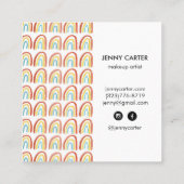 Einfaches Wasserfarben-Rainbows-Muster Cool Quadratische Visitenkarte (Rückseite)