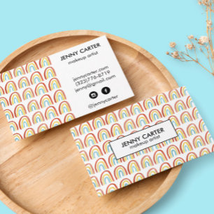 Einfaches Wasserfarben-Rainbows-Muster Cool Visitenkarte