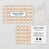 Einfaches Wasserfarben-Rainbows-Muster Cool Visitenkarte (Vorne/Hinten)