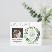 Einfaches Wasserfarben Save the Date Kalenderherz Ankündigungspostkarte (Stehend Vorderseite)