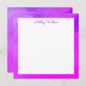 Einfaches Wasserfarbengefälle lila Handname Dankeskarte (Vorne/Hinten)