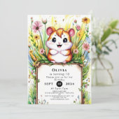 Einfaches WasserfarbenHamster Geburtstag Einladung (Stehend Vorderseite)