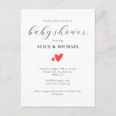 Einfaches Wasserfarbenherz Elegantes Script Baby D Postkarte (Vorderseite)