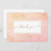 Einfaches Watercolor-Marmor-Gold-Script Dankeskarte (Vorne/Hinten)