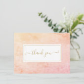 Einfaches Watercolor-Marmor-Gold-Script Dankeskarte (Stehend Vorderseite)