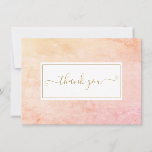 Einfaches Watercolor-Marmor-Gold-Script Dankeskarte (Vorderseite)