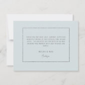 Einfaches Watercolor-Wald-Sea-GlasHochzeit Dankeskarte (Rückseite)