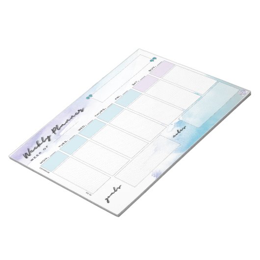 Einfaches Watercolor Weekly Planer Notizblock (angewinkelt)