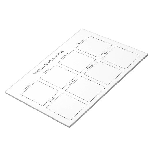 Einfaches Weekly Planer individuell Notizblock (angewinkelt)