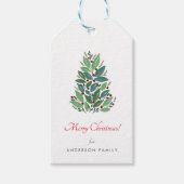 Einfaches Weihnachten Kirschbaum Feiertage Geschenkanhänger (Vorderseite)