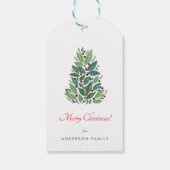 Einfaches Weihnachten Kirschbaum Feiertage Geschenkanhänger (Rückseite)