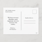 Einfaches Weihnachts-Foto Gruß Weihnachten Postkar (Rückseite)