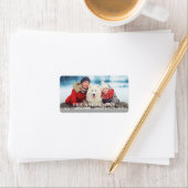 Einfaches Weihnachts-Foto Personalisierte Rücksend Adressaufkleber (Insitu)