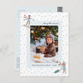 Einfaches Weihnachts-Foto Postkarte (Vorne/Hinten)