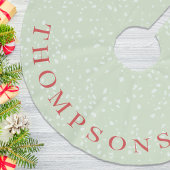 Einfaches Weihnachts-Grün-Weiß-Schnee Polyester Weihnachtsbaumdecke