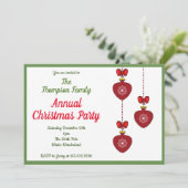 Einfaches Weihnachts-Party Einladung (Stehend Vorderseite)