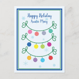 Einfaches Weihnachts-Pickleball Postkarte