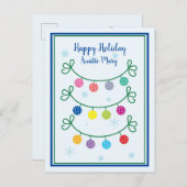 Einfaches Weihnachts-Pickleball Postkarte (Vorne/Hinten)