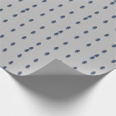 Einfaches Weihnachtsbaum Blue Gray Wrapping Paper Geschenkpapier (Ecke)