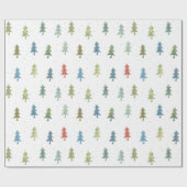 Einfaches Weihnachtsbaum-Farbmuster Geschenkpapier (Flach)