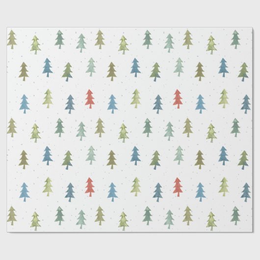 Einfaches Weihnachtsbaum-Farbmuster Geschenkpapier (Flach)