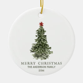 Einfaches Weihnachtsbaum Foto Jahr Keramik Ornament