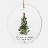 Einfaches Weihnachtsbaum Foto Jahr Keramik Ornament (Links)