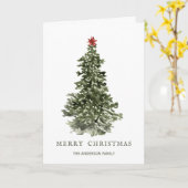 Einfaches Weihnachtsbaum in Wasserfarbe Karte (Gelbe Blume)