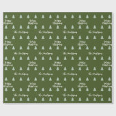 Einfaches Weihnachtsbaum Monogram Wrapping Paper Geschenkpapier (Flach)