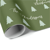 Einfaches Weihnachtsbaum Monogram Wrapping Paper Geschenkpapier (Rolleneckpunkt)