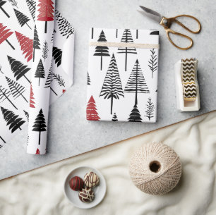 Einfaches Weihnachtsbaum-Wrapping-Papier Geschenkpapier