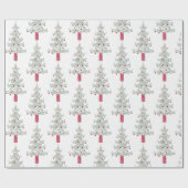 Einfaches Weihnachtsbaummuster Geschenkpapier (Flach)