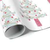 Einfaches Weihnachtsbaummuster Geschenkpapier (Rolleneckpunkt)