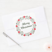 Einfaches Weihnachtsblumenkrautsticker-Siegel Quadratischer Aufkleber (Umschlag)