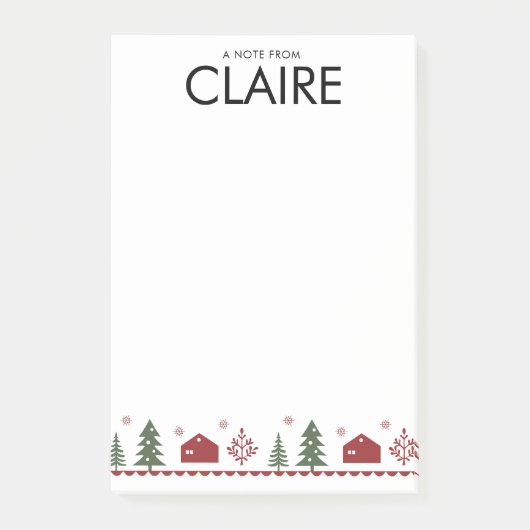 Einfaches Weihnachtsdesign, individuelle Post-it®  Post-it Klebezettel (Vorderseite)