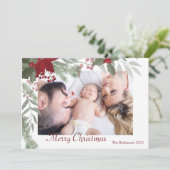Einfaches Weihnachtsfest - Botanisches Foto Feiertagskarte (Stehend Vorderseite)