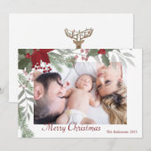 Einfaches Weihnachtsfest - Botanisches Foto Feiertagskarte (Vorne/Hinten)
