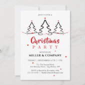 Einfaches Weihnachtsfest-Party Red Buffalo Kariert Einladung (Vorderseite)