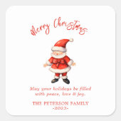 Einfaches Weihnachtsfest Quadratischer Aufkleber (Vorderseite)