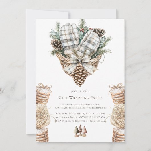 Einfaches Weihnachtsgeschenk für Wasserfarben Part Einladung (Vorderseite)