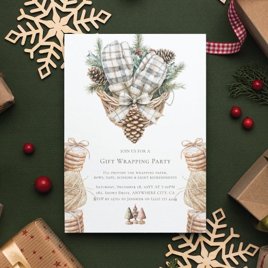 Einfaches Weihnachtsgeschenk für Wasserfarben Part Einladung