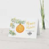 Einfaches Weihnachtslogo Orange Dekor Geschäft (Vorderseite)