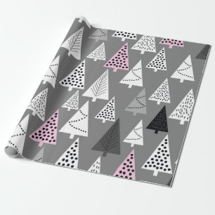 Einfaches Weihnachtsmuster. Abstrakt grau-weiß Geschenkpapier