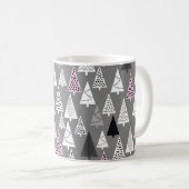 Einfaches Weihnachtsmuster. Abstrakt grau-weiß Kaffeetasse (VorderseiteRechts)