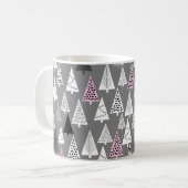 Einfaches Weihnachtsmuster. Abstrakt grau-weiß Kaffeetasse (Vorderseite Links)