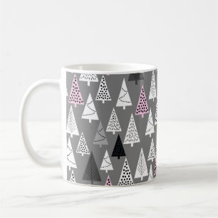 Einfaches Weihnachtsmuster. Abstrakt grau-weiß  Kaffeetasse