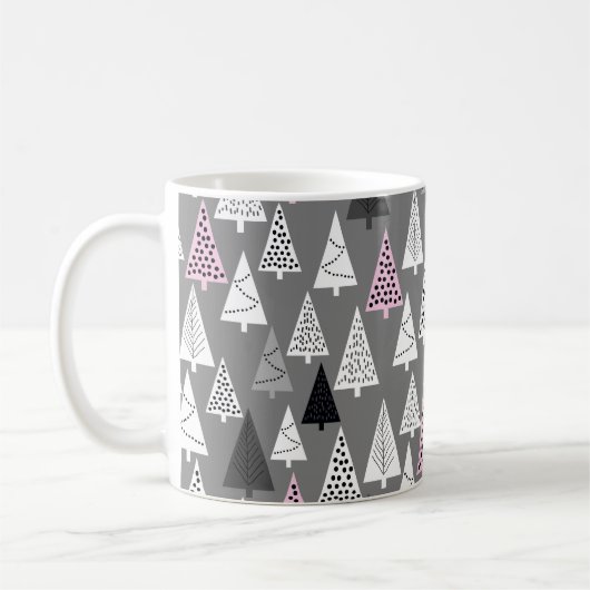 Einfaches Weihnachtsmuster. Abstrakt grau-weiß Kaffeetasse (Links)