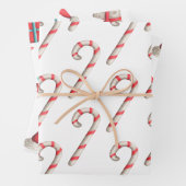 Einfaches Weihnachtsmuster Candy Cane Weihnachtsma Geschenkpapier Set (Beispiel)