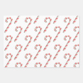 Einfaches Weihnachtsmuster Candy Cane Weihnachtsma Geschenkpapier Set (Vorderseite)